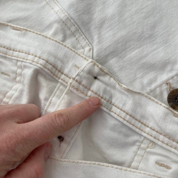kensie Jeans White Cream High Waist Button Up Mini Denim Skirt Size 12/31 - Picture 7 of 7